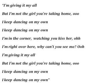 dancing on my own lyrics robyn|keep dancing on my own.